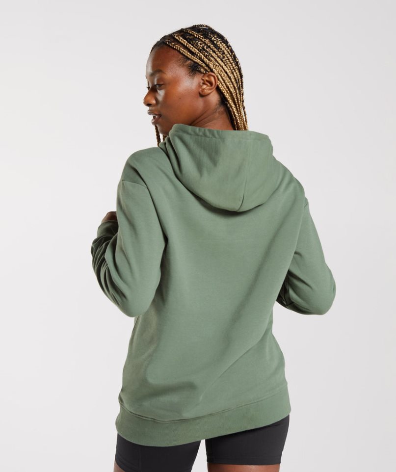 Bluzy Z Kapturem Gymshark Treningowe Oversized Damskie Zielone | PL 512EPJ